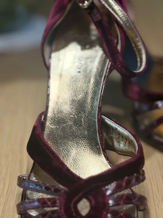 Dolce & Gabbana Velvet & Python-Embossed Ankle-Strap Heels - Picture 5 of 10